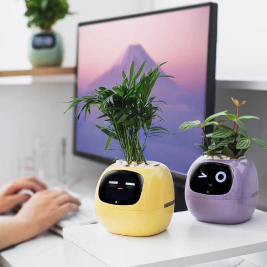 AI Smart Plantekrukke | Selv-vandende, Interaktiv med 70+ Udsagn & Kompatibel med Smarte Hjem Systemer til Indendørs & Udendørs Brug