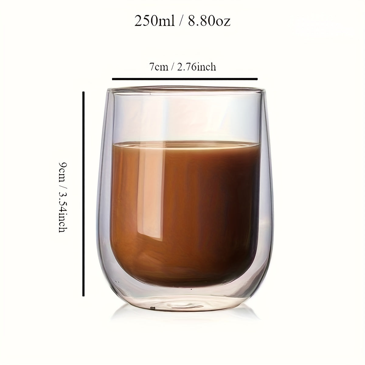 Set med 4 Isolerade Glas – 350 ml för Varma och Kalla Drycker
