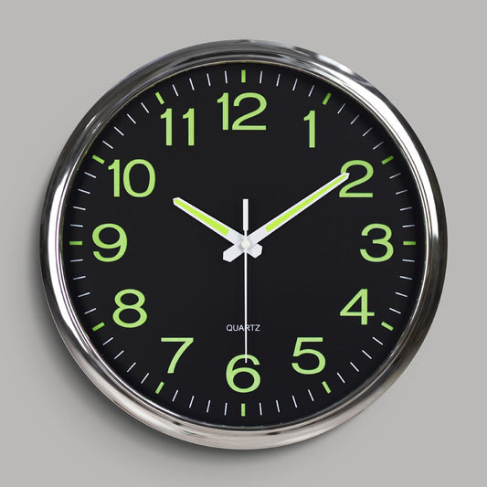 Stor modern väggklocka med LED-display i svart - Stilren design