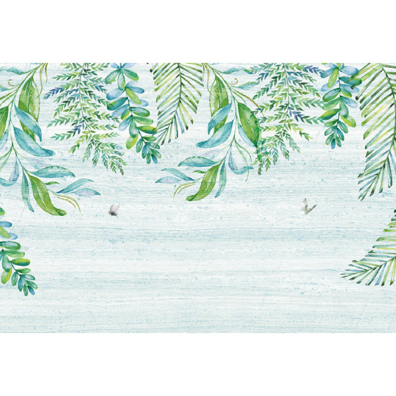 Extra stor botanisk väggmålning i ljus färg – skräddarsydd non-woven väggkonst