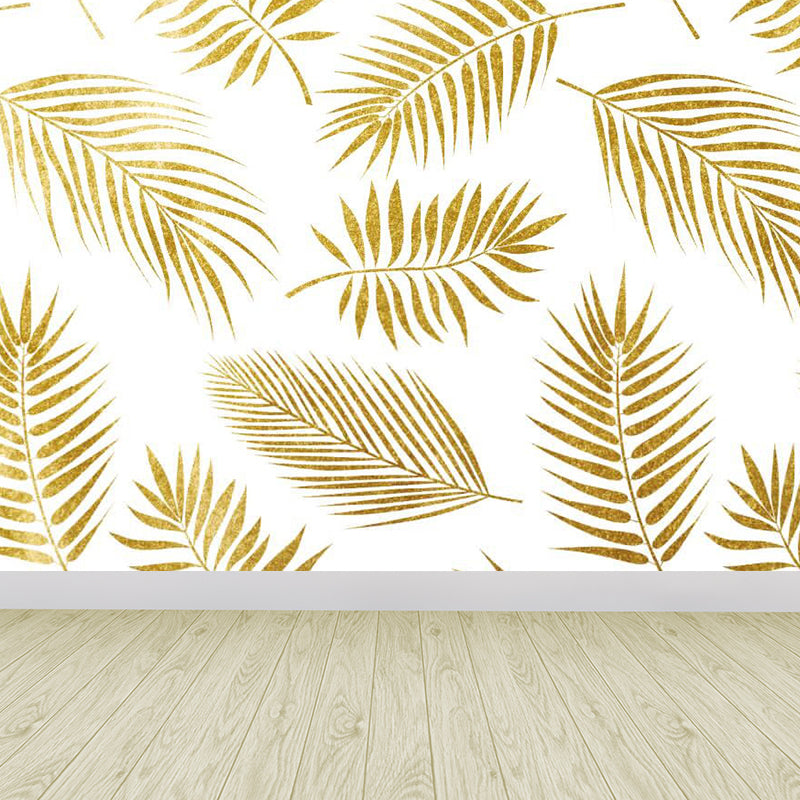 Extra stor botanisk väggmålning i ljus färg – skräddarsydd non-woven väggkonst