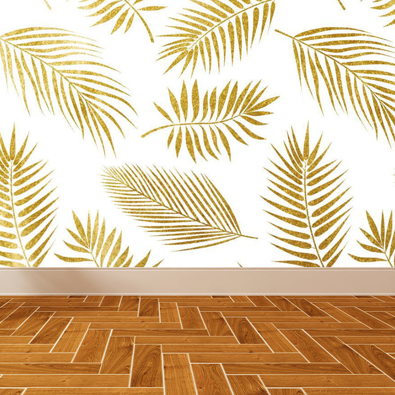 Extra stor botanisk väggmålning i ljus färg – skräddarsydd non-woven väggkonst