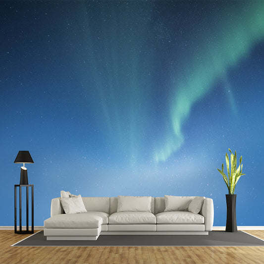 Minimalistisk Aurora Mønster Vægkunst – Blå Hel Vægdekoration