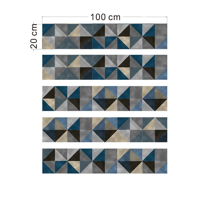 Geometrisk Mosaikflise Vægpanel i Boho-Chic, Blå-Brun, Aftageligt