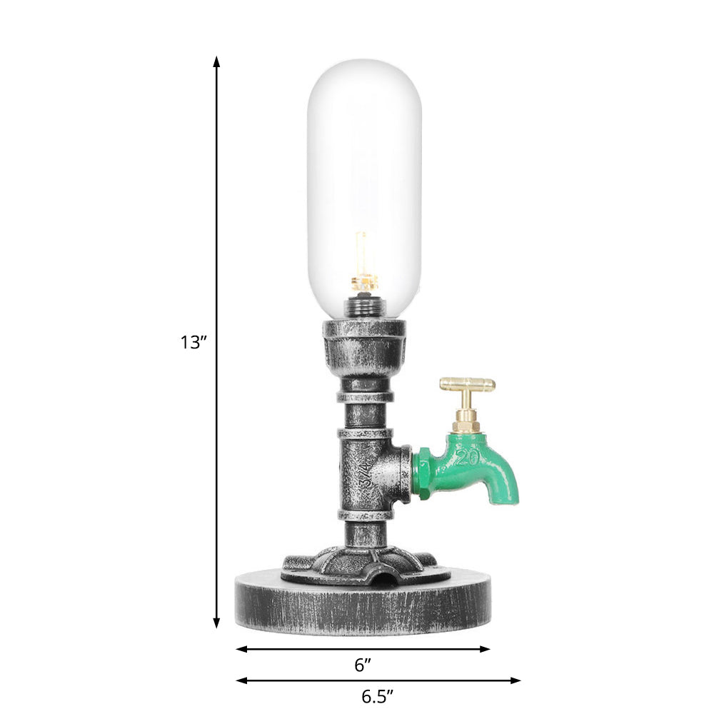 Elegant Glasbordlampe med Klar Skærm for Strålende Lys