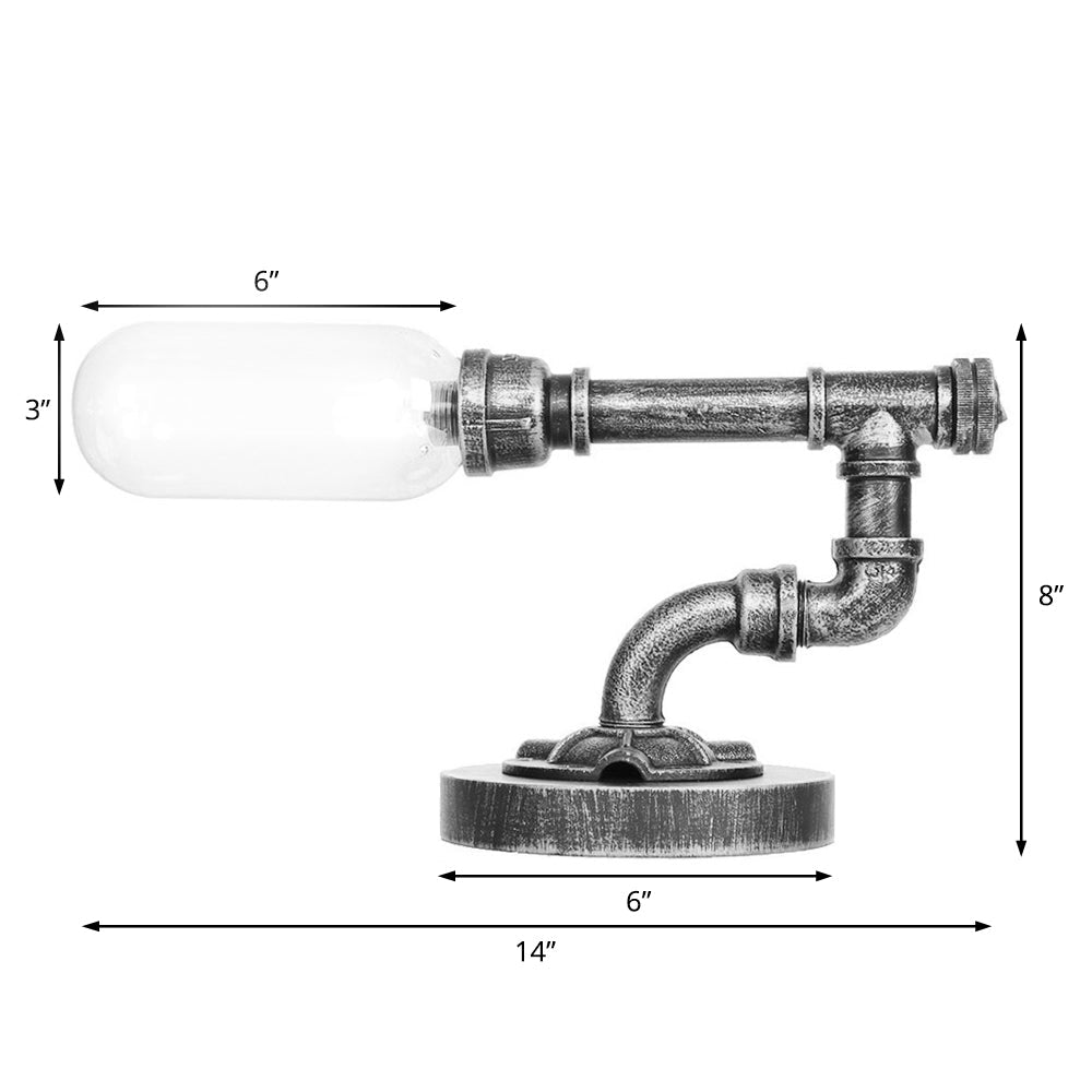 Elegant Glasbordlampe med Klar Skærm for Strålende Lys