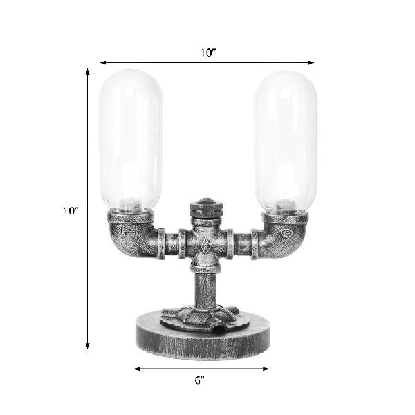 Elegant Glasbordlampe med Klar Skærm for Strålende Lys