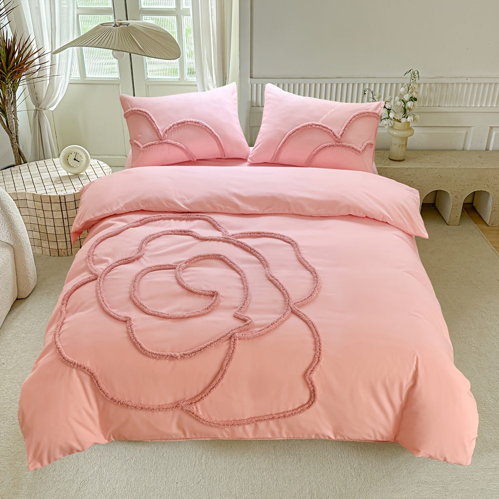 Elegant sängklädesset med blommigt motiv – påslakan och örngott