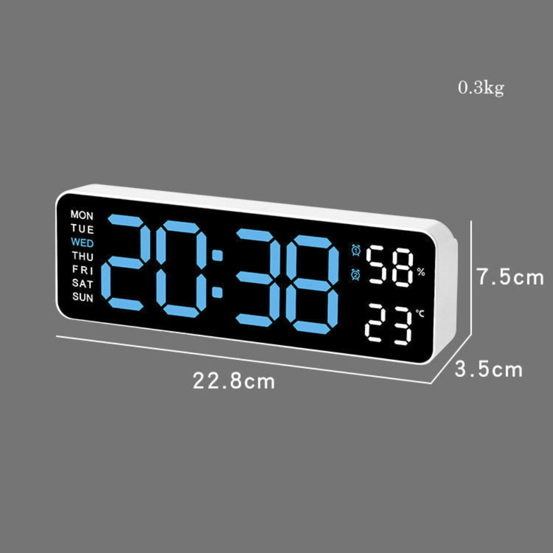 Elegant Digital Väggklocka med LED Display