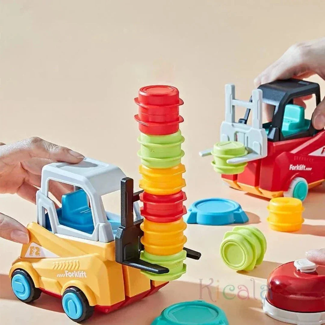 Staplingsspel med Gaffeltruck – Lekfullt Lärande för Färdigheter och Fokus