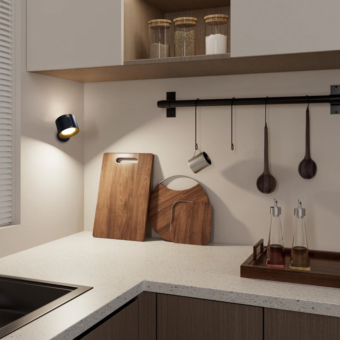 Modern LED-vägglampa med touchkontroll och dubbla huvuden
