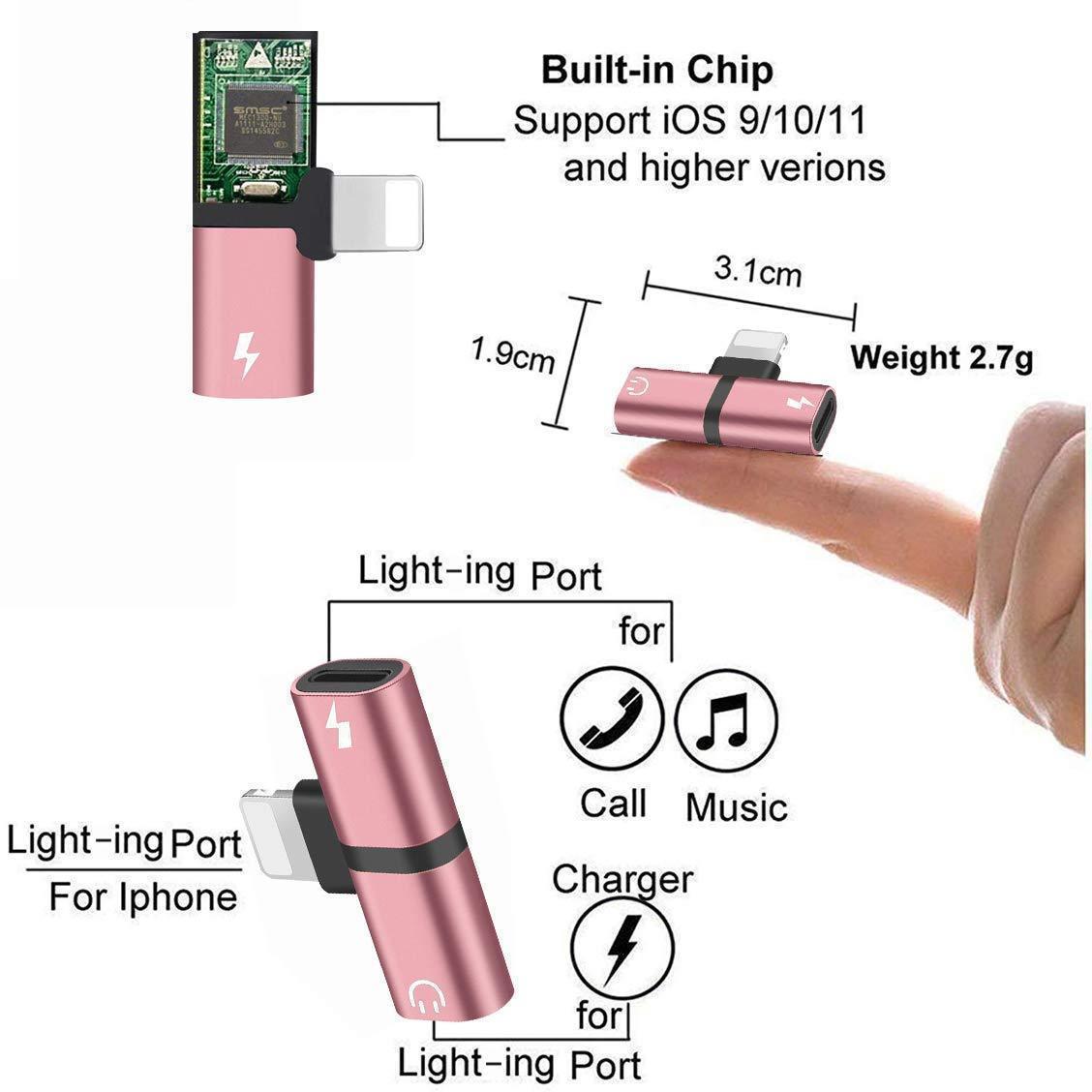 4-i-1 Lightning-adapter för iPhone – Hörlurar (2 st.)
