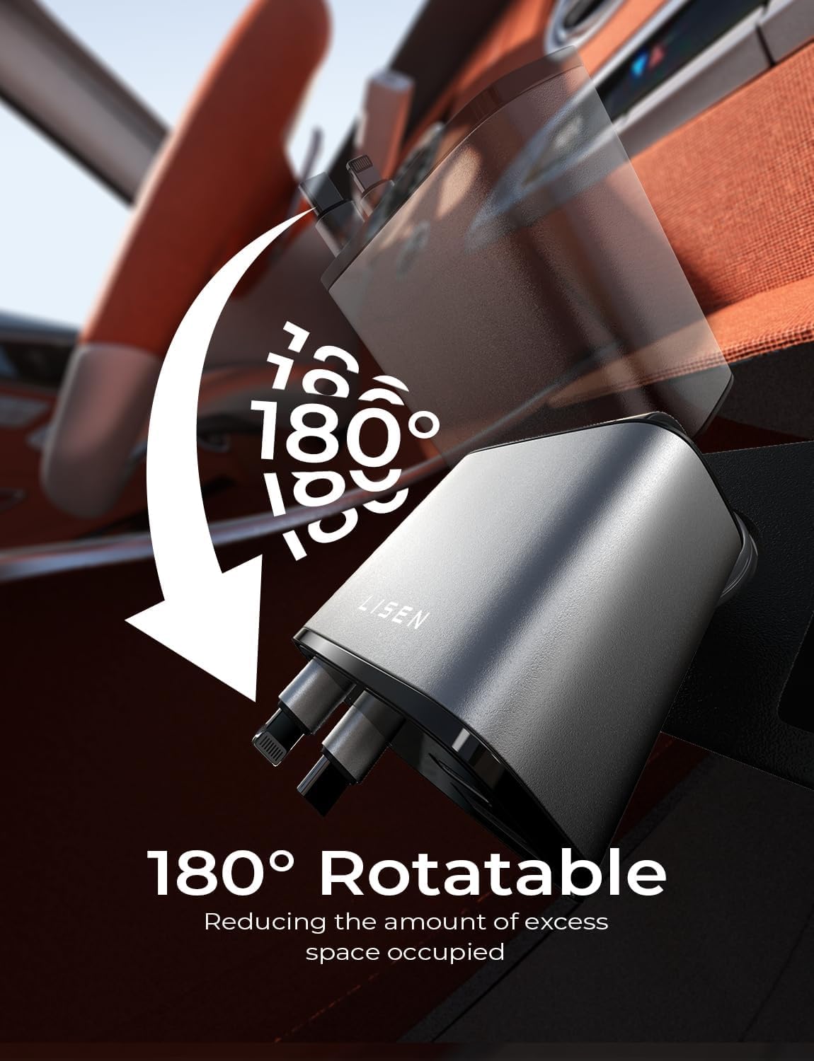 USB C Biloplader 69W med Foldbart Design