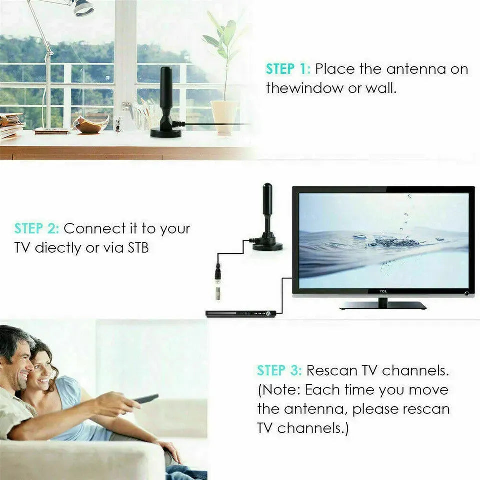 KlarBillede HD TV-antenne til Indendørs og Udendørs Brug