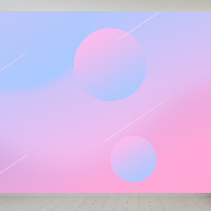 Geometrisk väggbeklädnad i mjuka färger till ungdomsrum modern stil