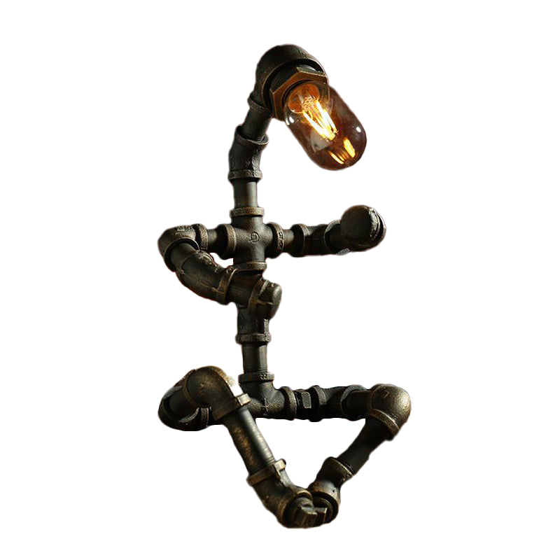 Futuristisk robotlampa med cyberpunkdesign och LED-ljus