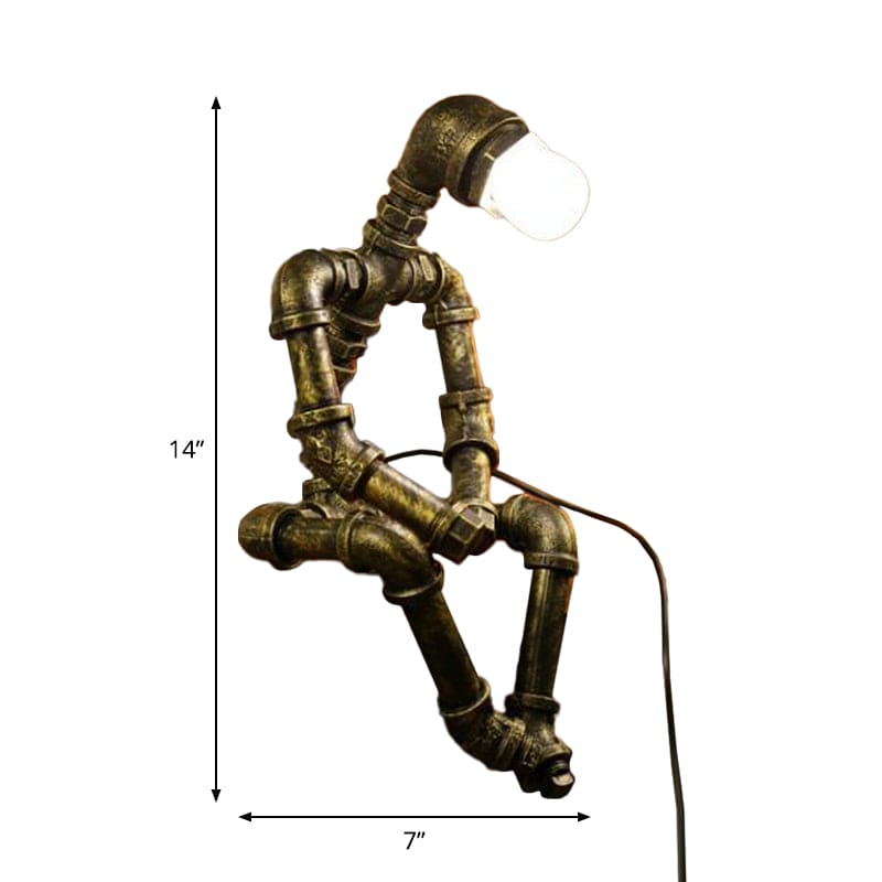 Futuristisk robotlampa med cyberpunkdesign och LED-ljus