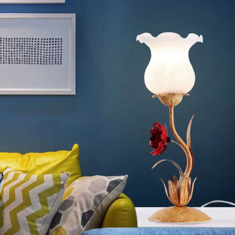 Dekorativ Blomster Bordlampe til Soveværelset