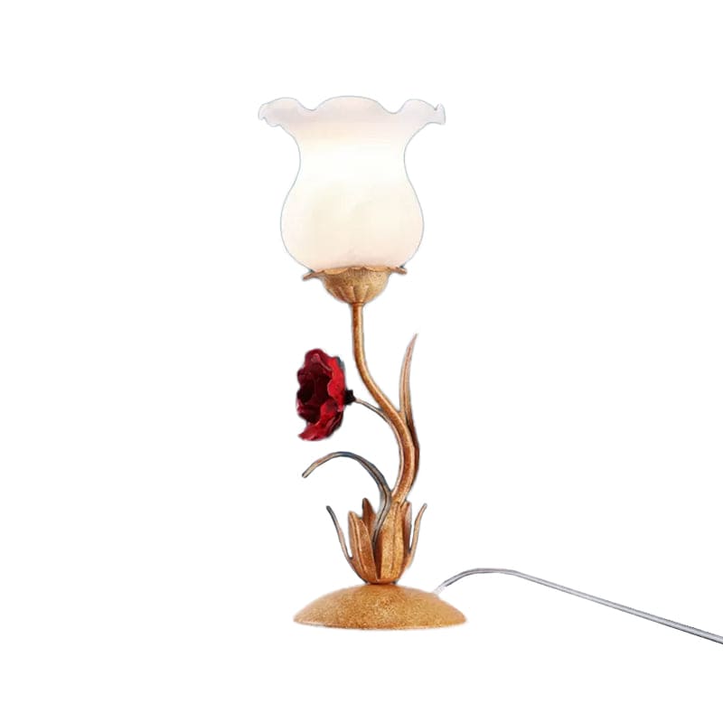 Floral Bordlampe med Blød Belysning til Soveværelset
