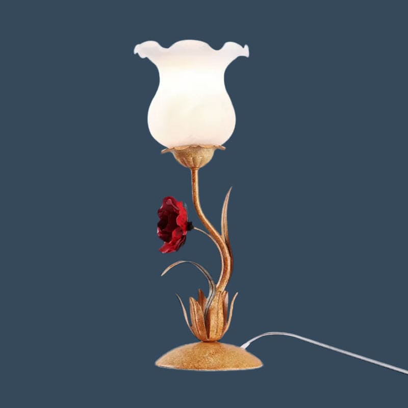 Floral Bordlampe med Blød Belysning til Soveværelset