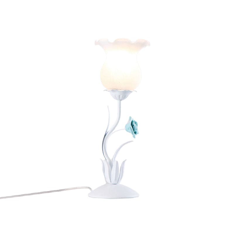 Floral Bordlampe med Blød Belysning til Soveværelset