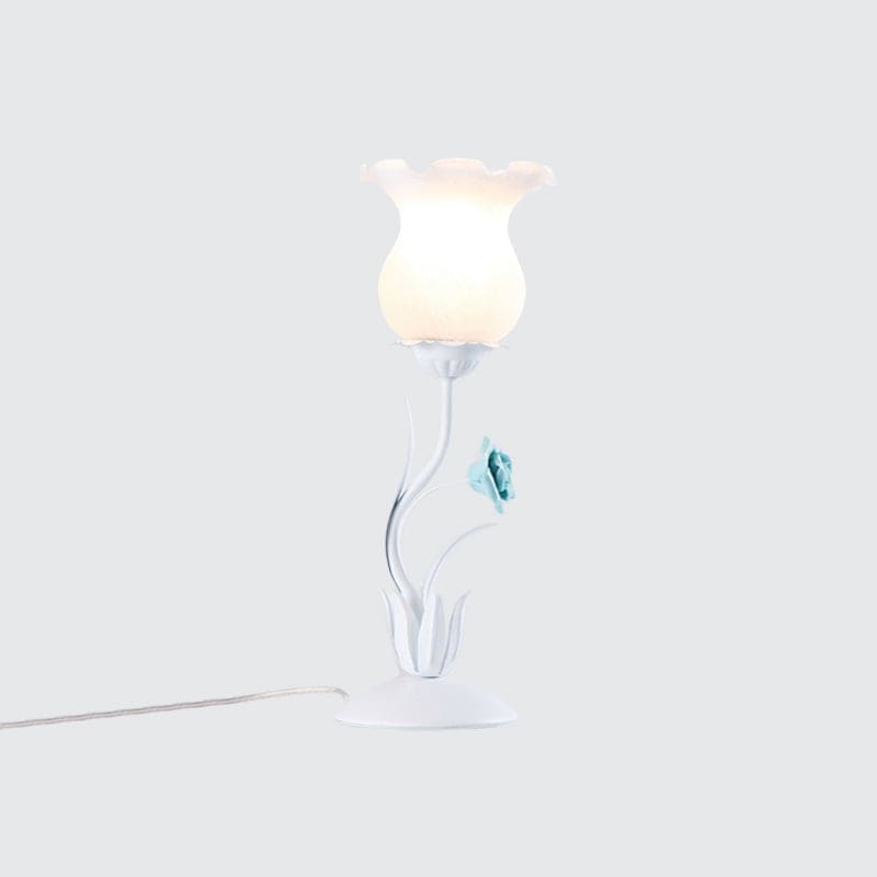 Floral Bordlampe med Blød Belysning til Soveværelset