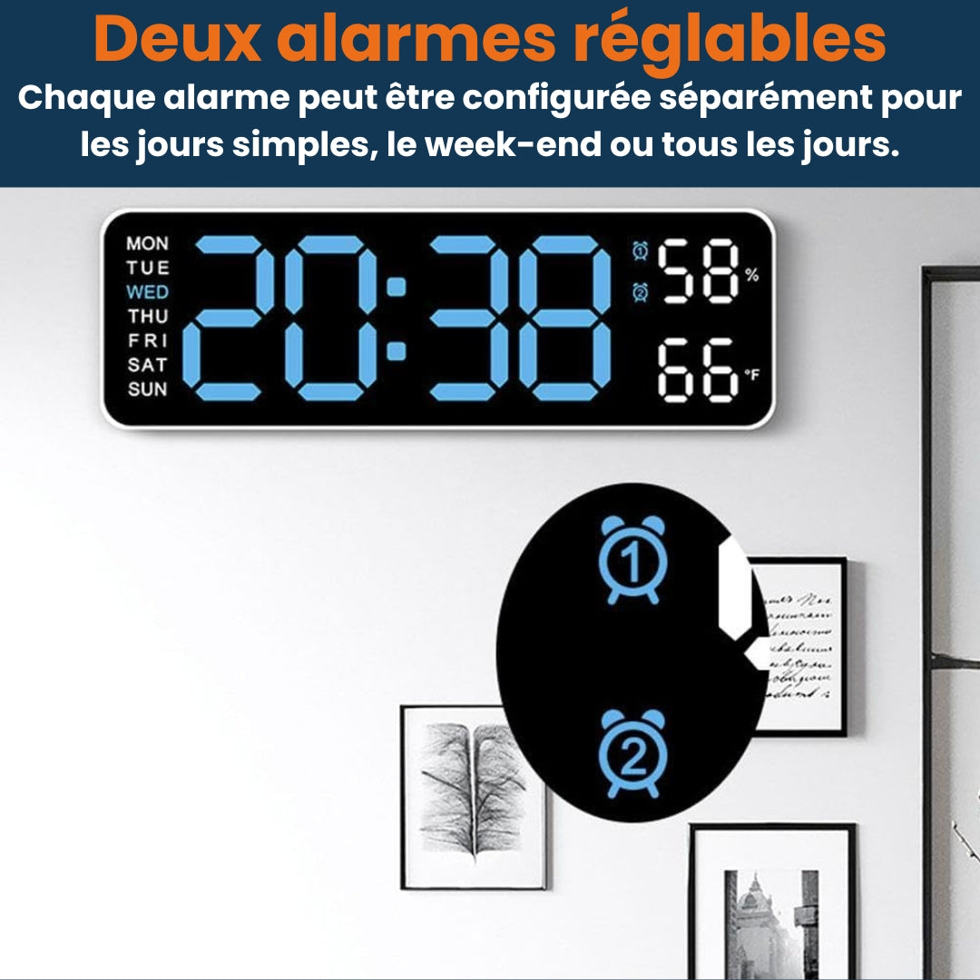 Elegant Digital Väggklocka med LED Display