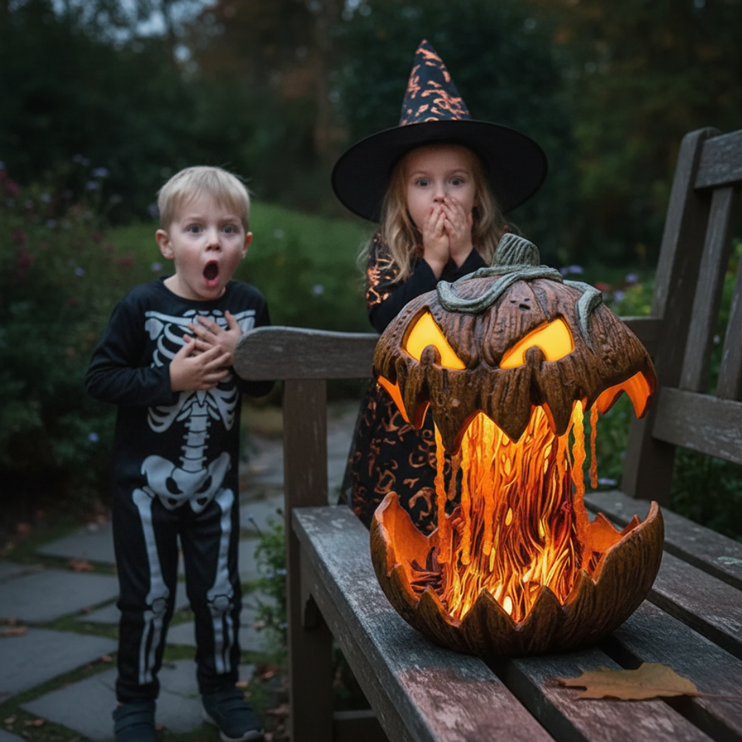 Läskigt nattljus med pumpa - Spooky belysning för Halloween