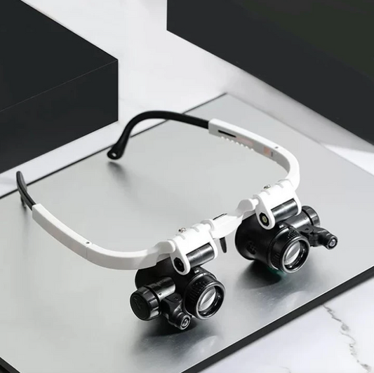 HD-lup med LED | Justerbar hovedbøjle og udskiftelige linser (8x–23x)