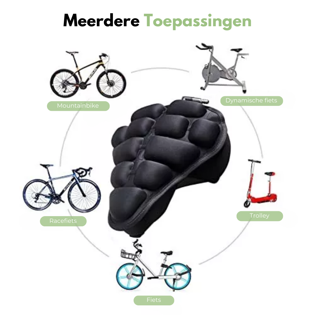 Luftpolstrad Cykelsadelskydd – Justerbar Komfort och Ventilation för Alla Cykeltyper