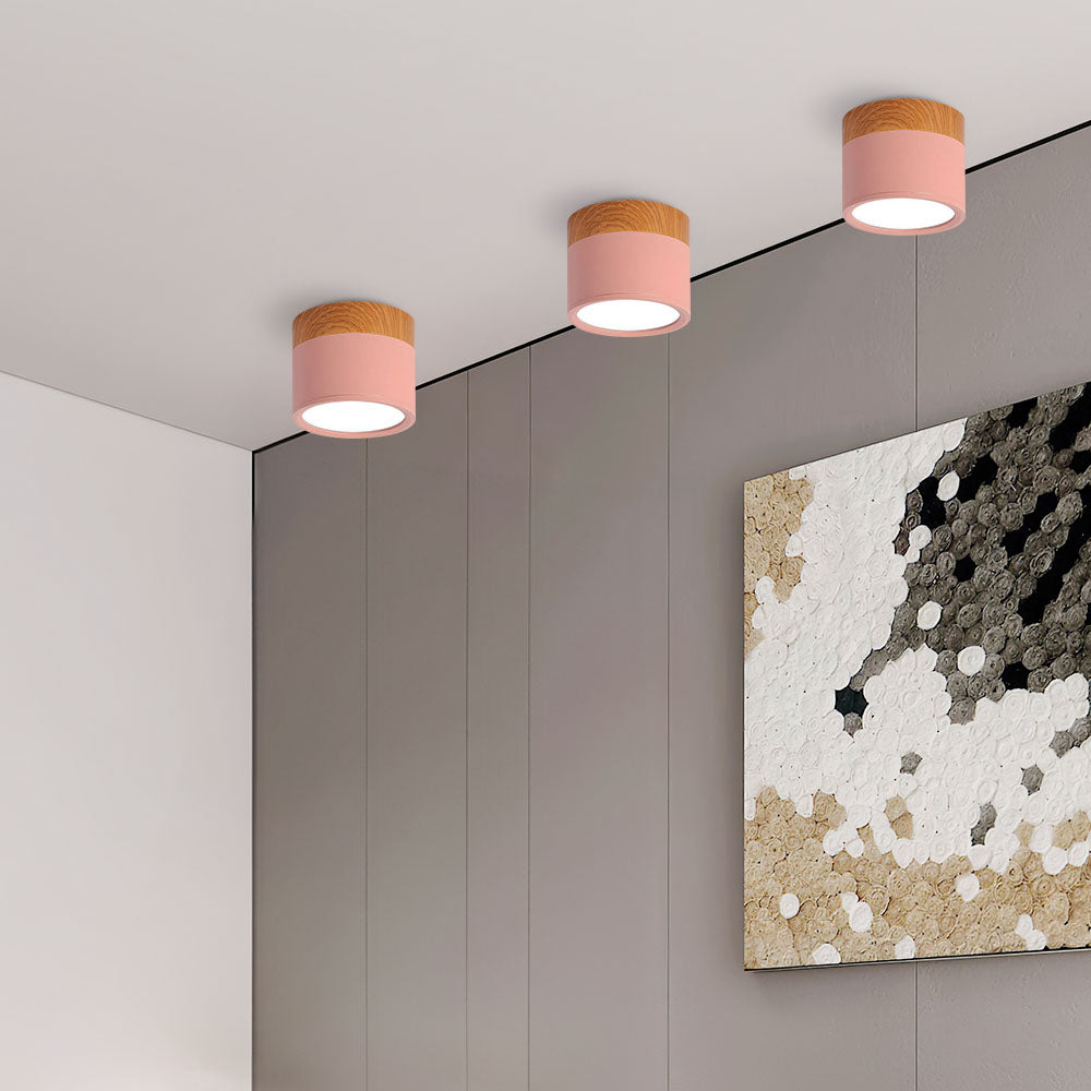 Stilfuldt Loftlys i Pink med Energibesparende LED