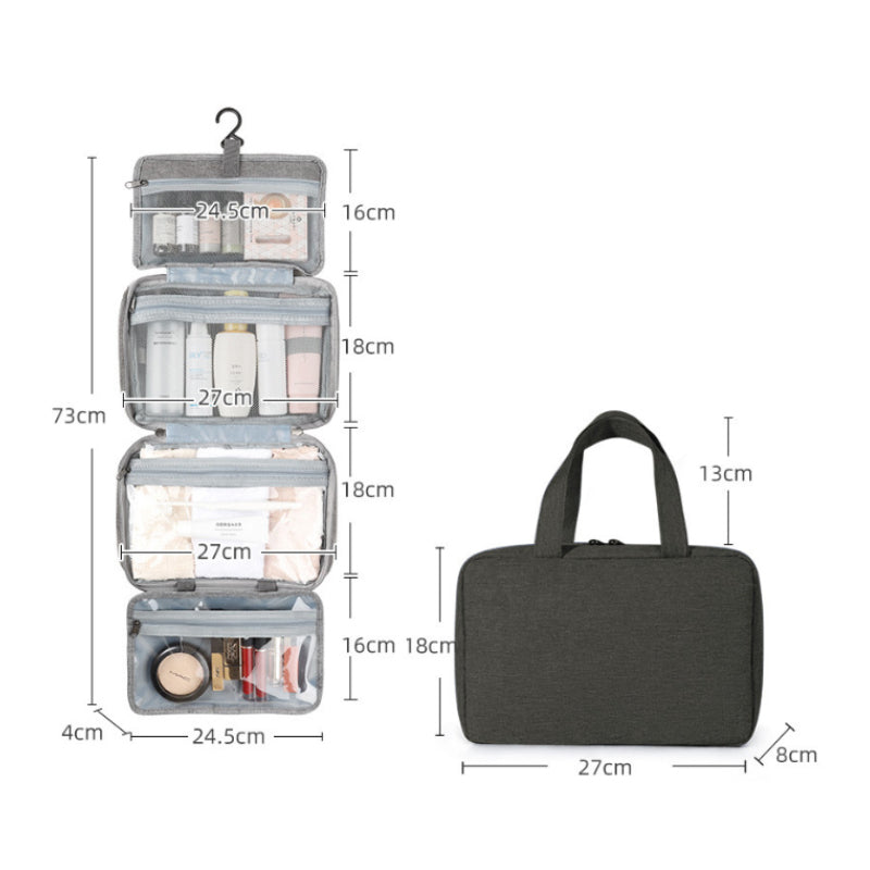 Resecosmetik Organizer | Kompakt och Vattentät | 4 Fack med 360° Hänglås