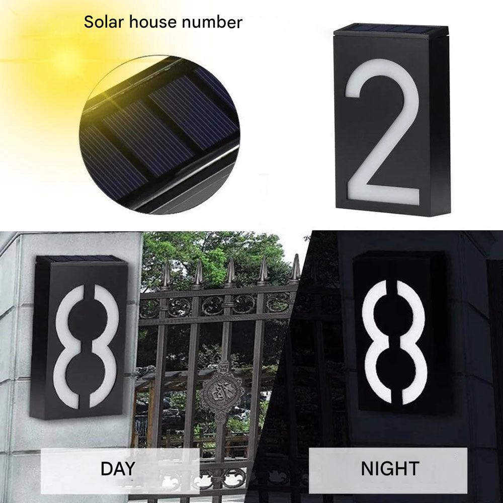 Solenergidrevet Husnummer med Belysning