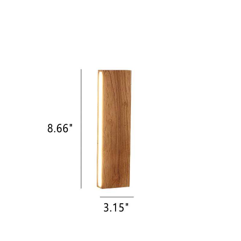 Stilren LED Vägglampa i Trä – Minimalistisk Design och Komfortljus