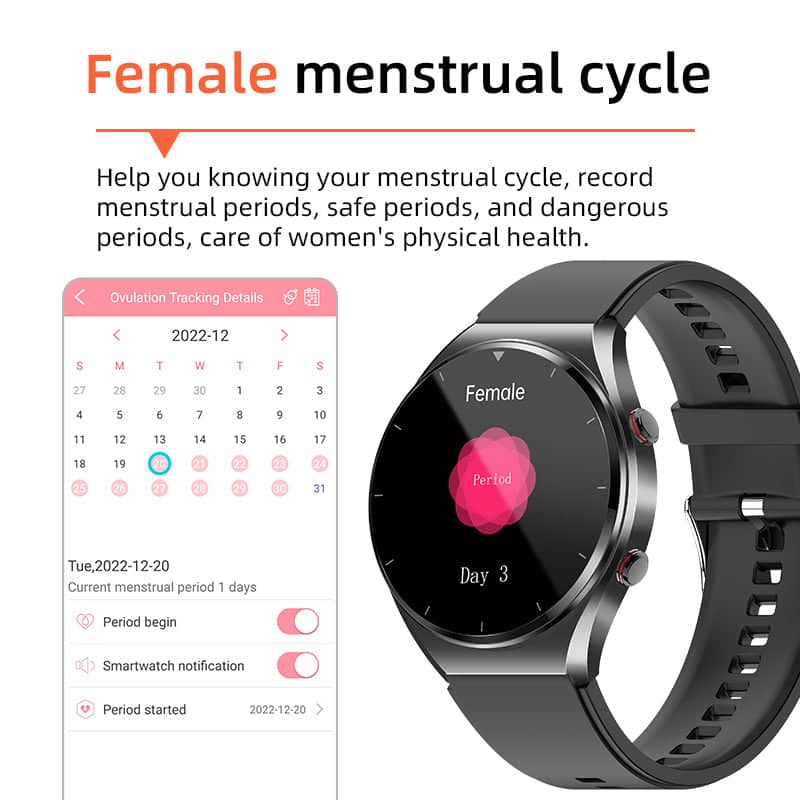 En-Klicks Glukos, Blodtryck, EKG och Pulsvariabilitet - Hälso-Smartwatch