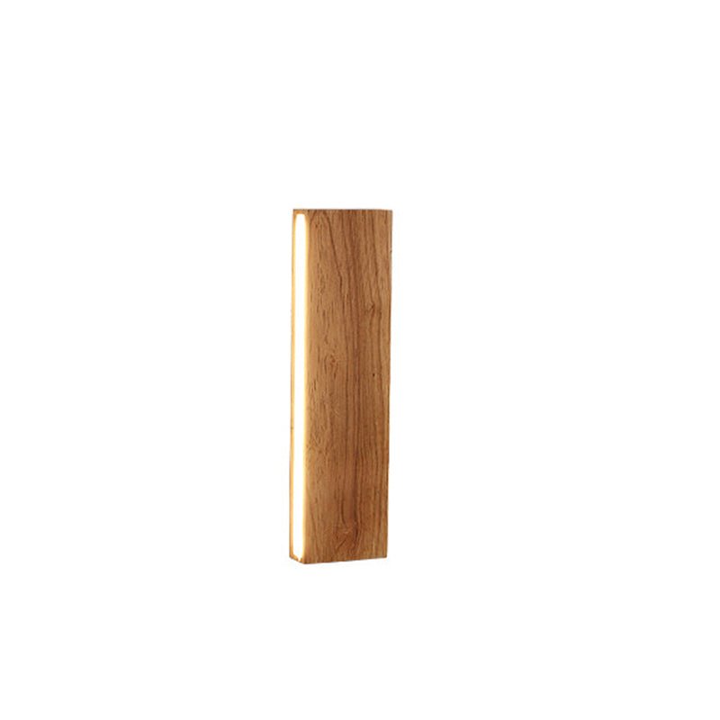 Stilren LED Vägglampa i Trä – Minimalistisk Design och Komfortljus