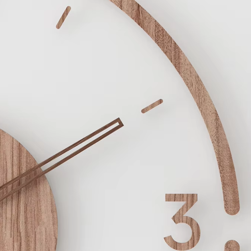 Modern väggklocka i trä – Minimalistisk och stilren design till vardagsrummet