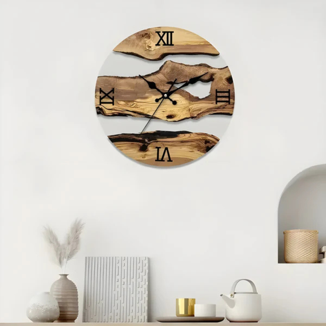 Elegant Sort Vægur i Akryl - Stilfuldt og Holdbart Design