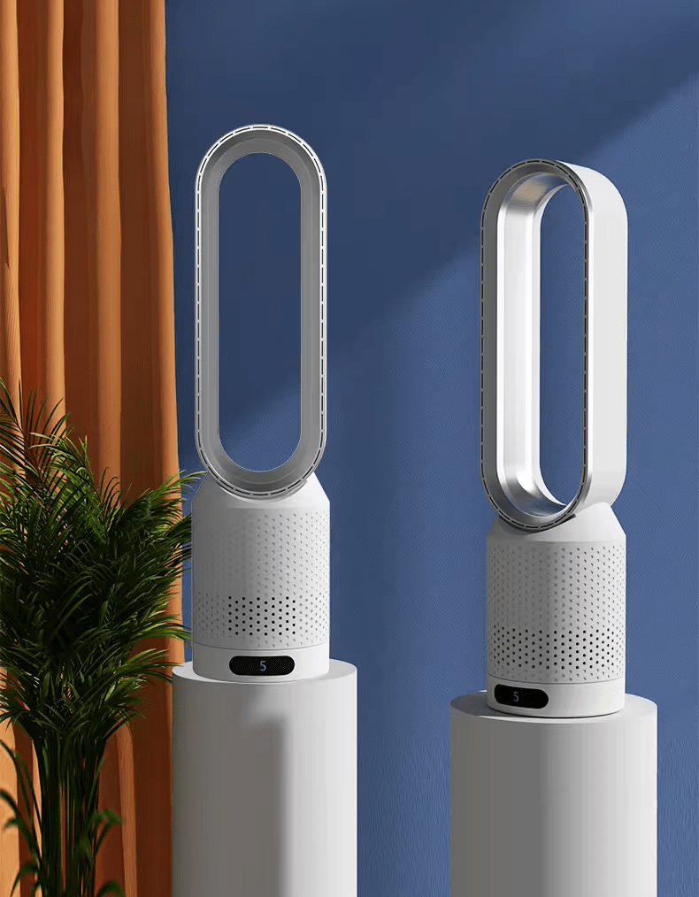 Bærbar luftkøler – ventilator med kølefunktion og LED-lys