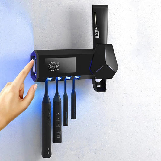 Smart UV-tandborsthandtag – Multifunktionell tandborstsdesinfektion Automatisk tandkrämsdispenser