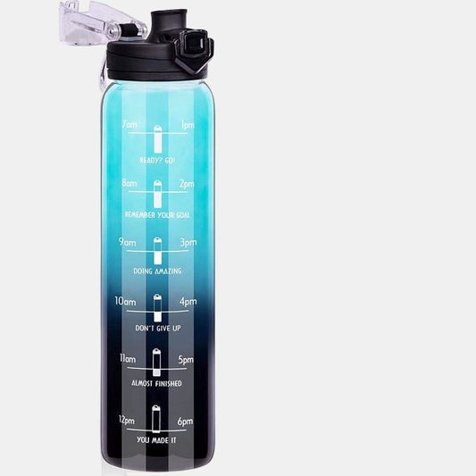 1L Glasflaske med Tidmarkeringer og Neopren - Sund Hydrering