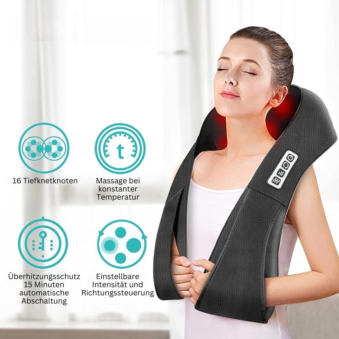 Shiatsu Massagekudde med Infraröd Värme - FlowLindring