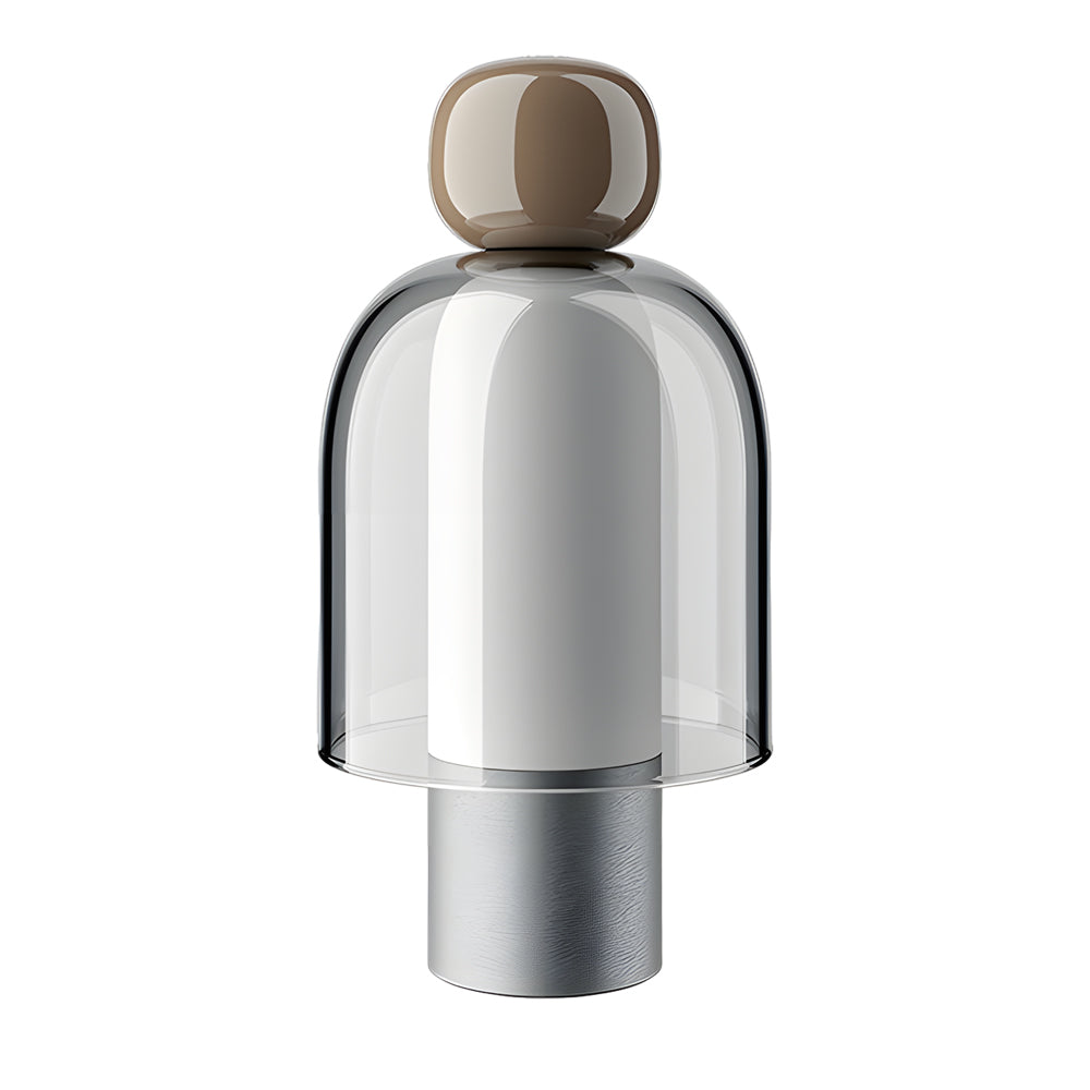 Genopladelig Bordlampe i Glas med Justerbar LED-lys