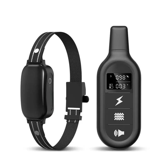 Elektronisk hundehalsbånd med fjernbetjening – Vandtæt, justerbare stød, bip og vibration, op til 1000 meter rækkevidde