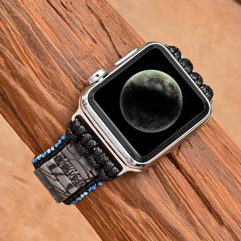 Elegant armbånd til Apple Watch med zebra jaspis
