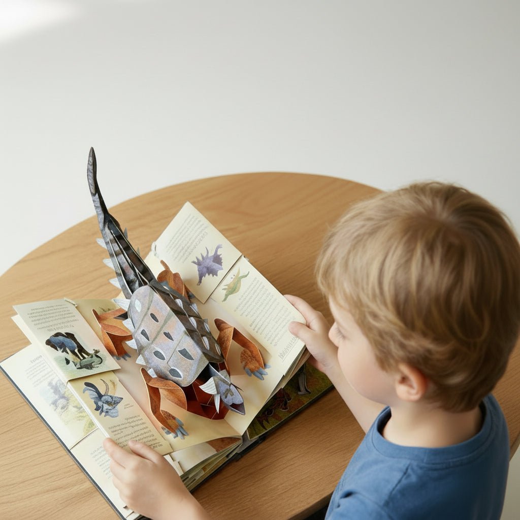 3D-dinosauriebok med interaktiv inlärning för barn