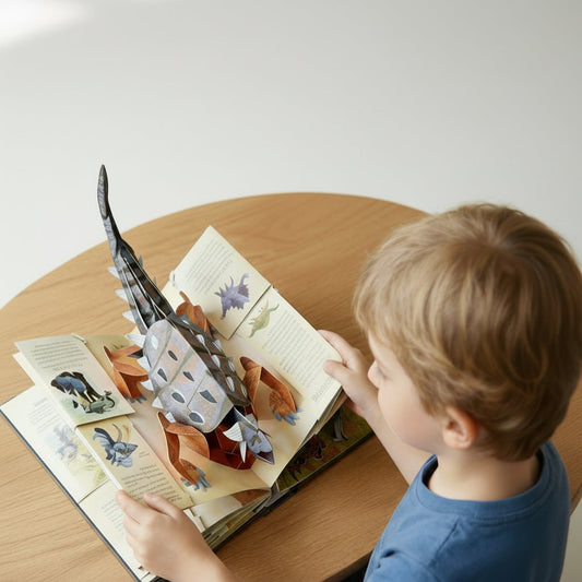 3D-dinosauriebok med interaktiv inlärning för barn