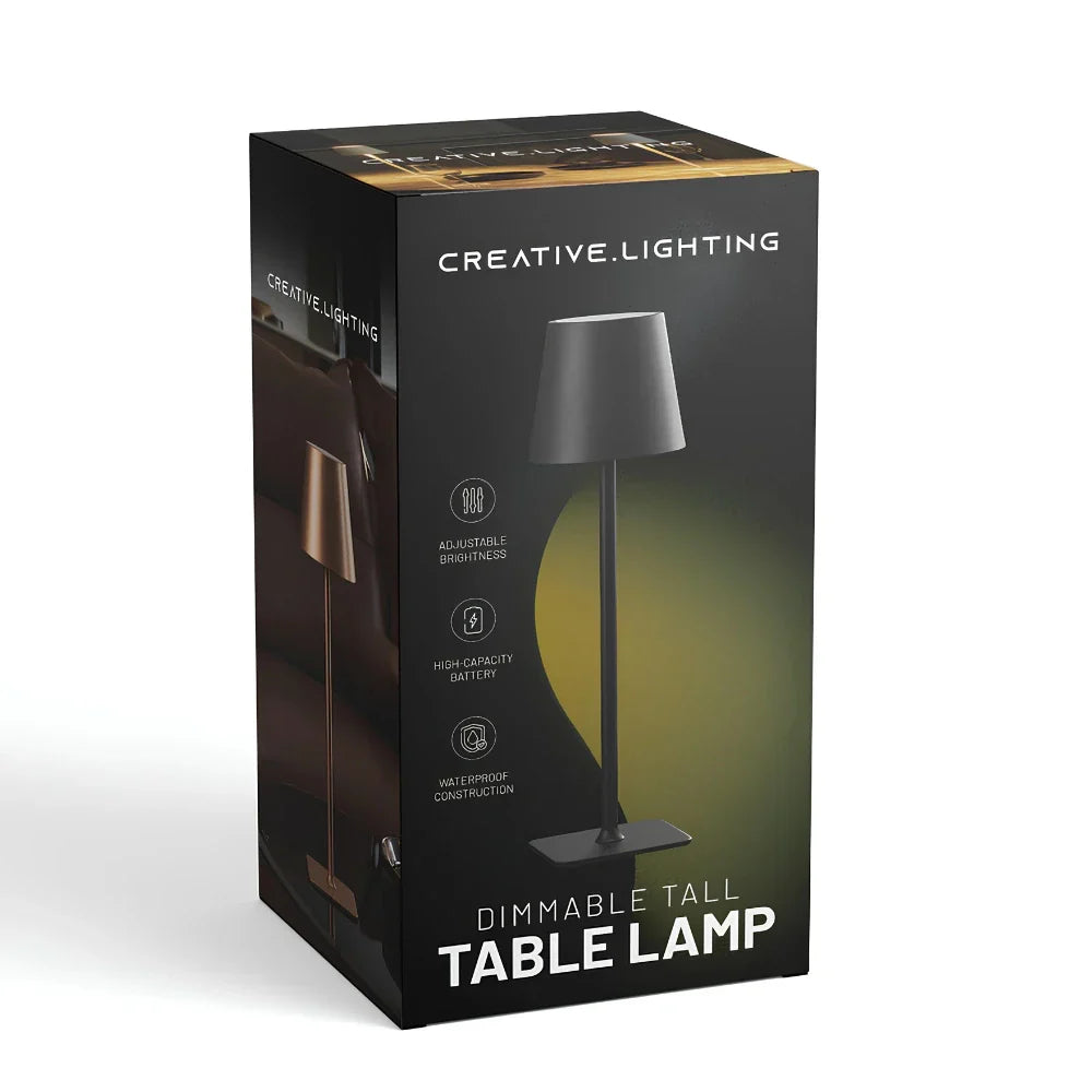 Høj Genopladelig Bordlampe | Trådløs belysning til inde og ude