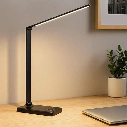 Justerbar LED Skrivebordslampe med USB & Øjenvenligt Lys