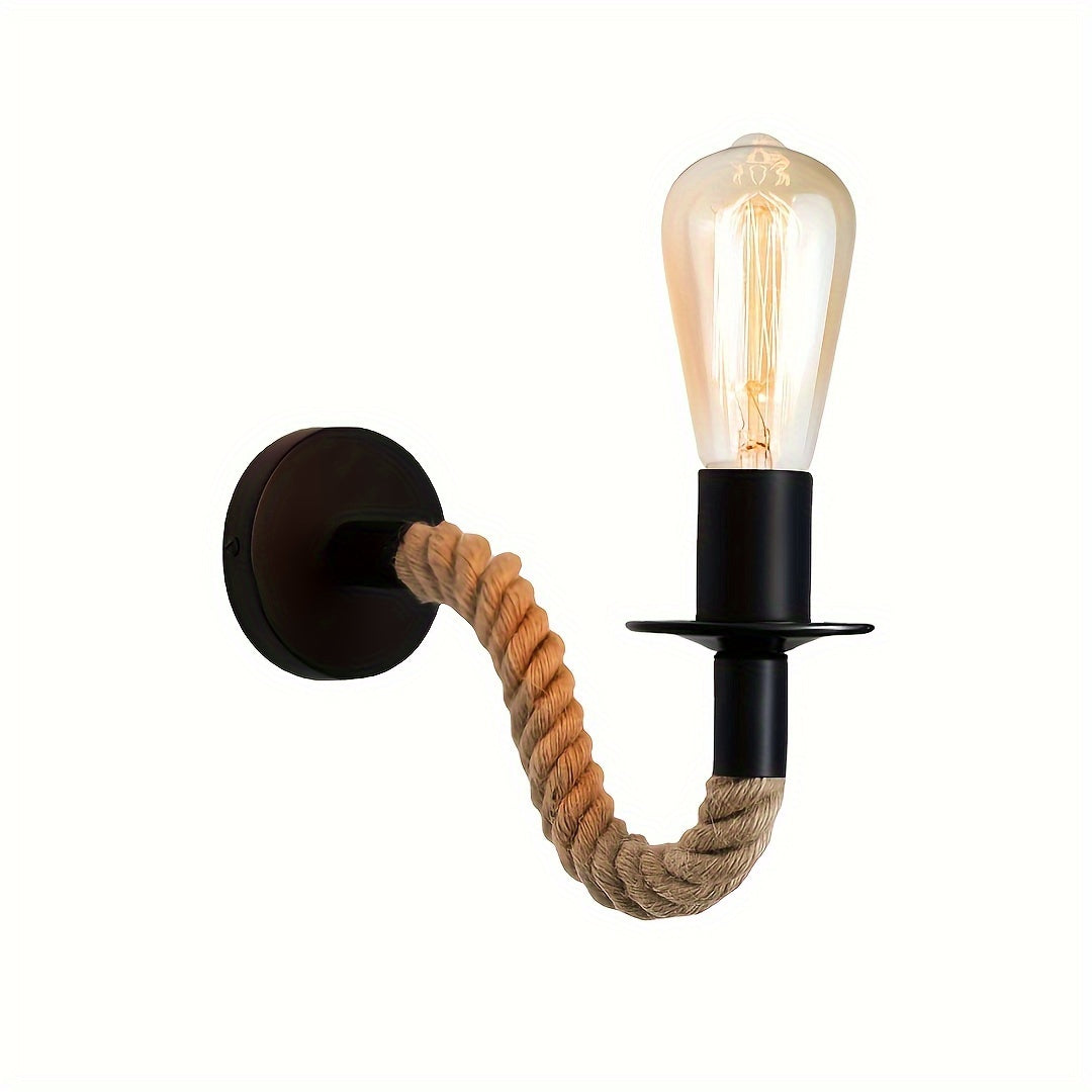 Rustik Vägglampa med Rep - Skapa Mysig Loftkänsla